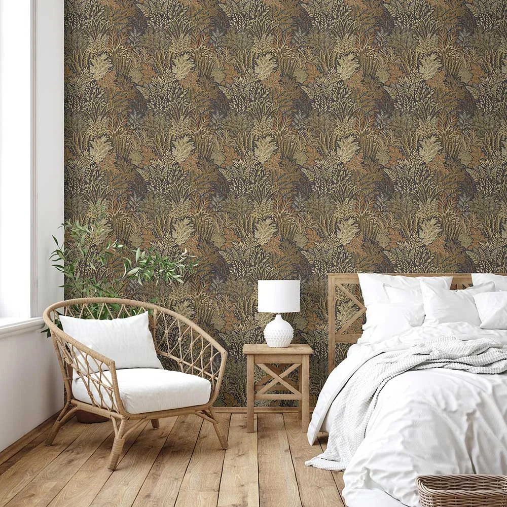 Illustrated Foliage por Arthouse - Rust - Papel pintado : Wallpaper Direct