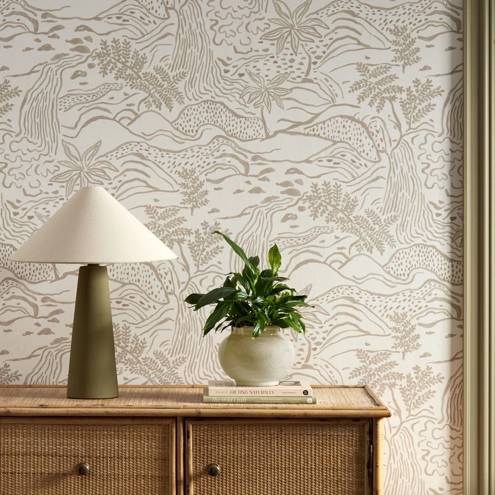 Falling Foss by Scion - Linen - Wallpaper : Wallpaper Direct