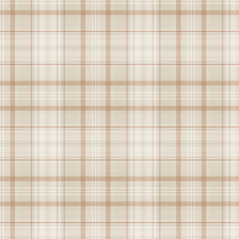 Kirkham Check Wallpaper - Orange - by Albany