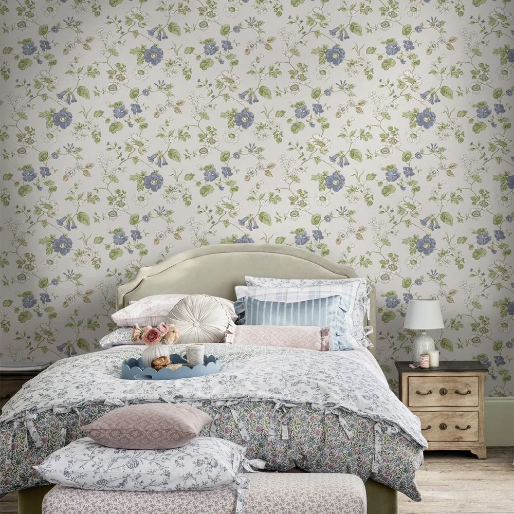 Pennywell Grove by Laura Ashley - Chalk Blue - Wallpaper