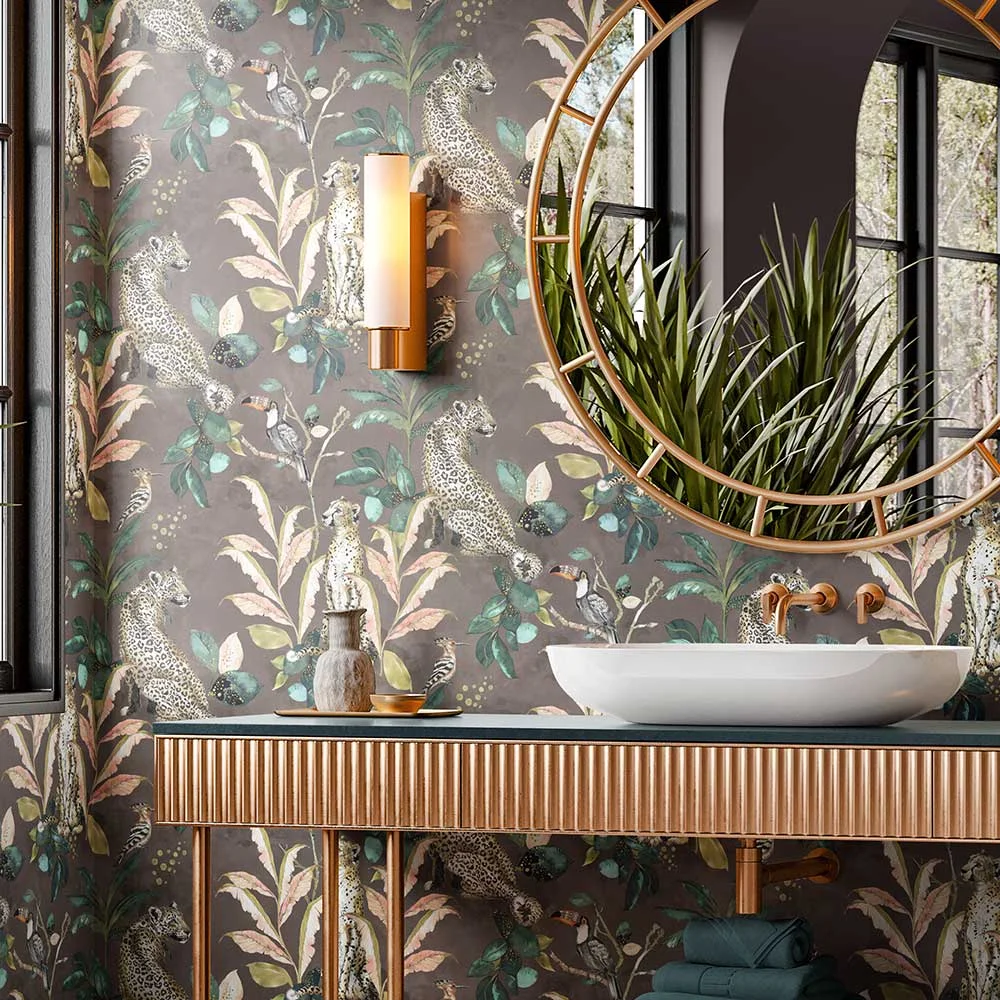 Cheetah by Graduate Collection - Brown - Wallpaper : Wallpaper Direct