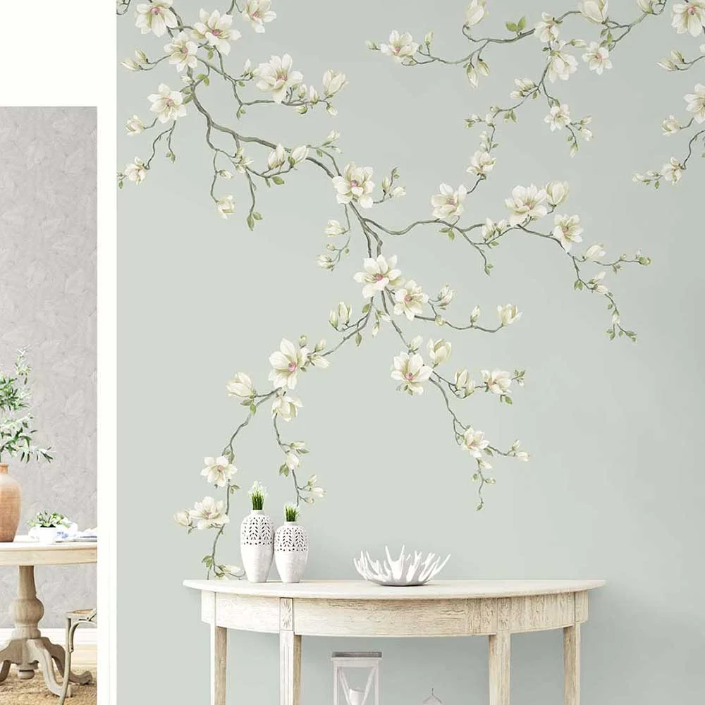 Miyabi Bloom Mural by Today Interiors - Ash - Mural : Wallpaper Direct