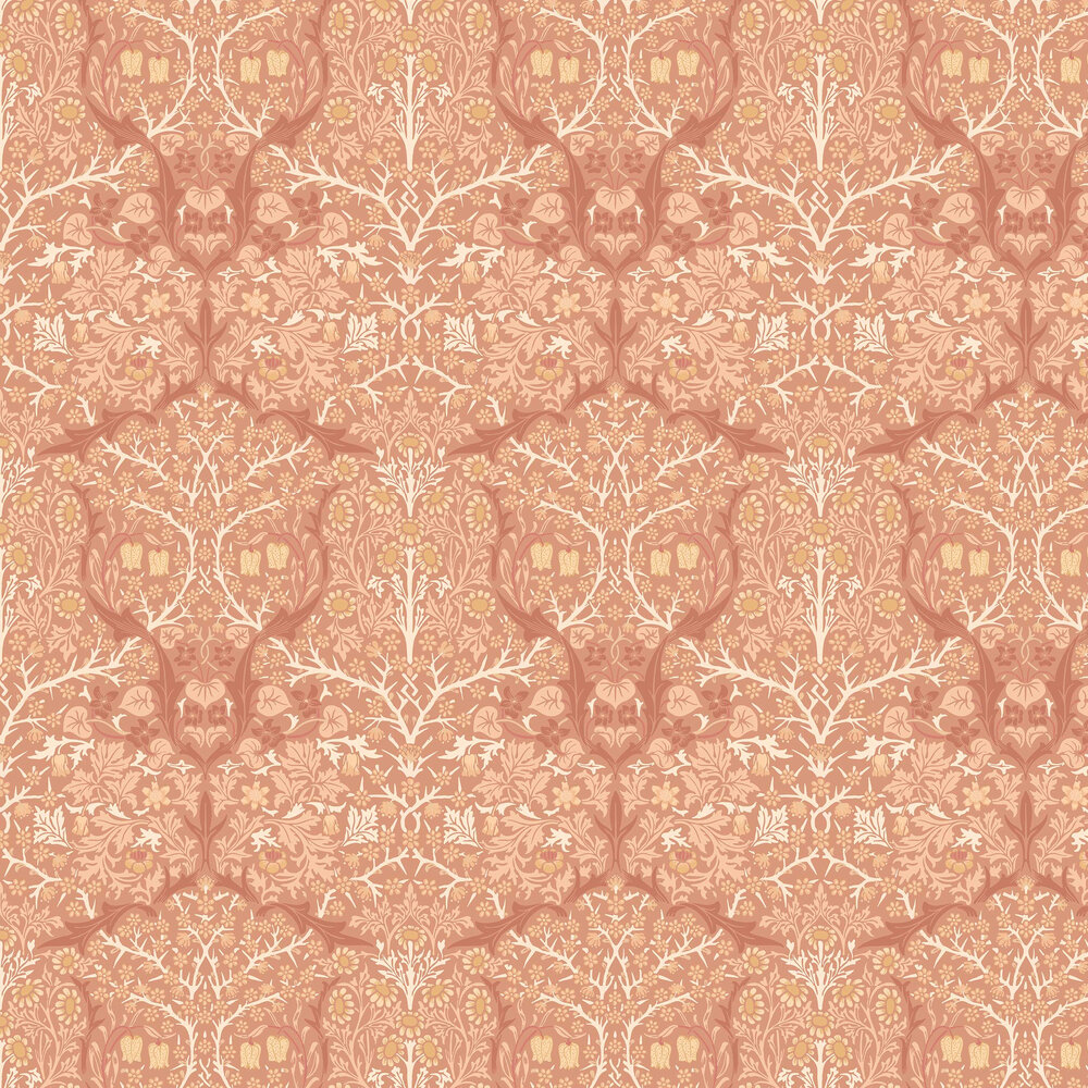 Blackthorn Damask Wallpaper - Terracotta - by Hoopla Walls