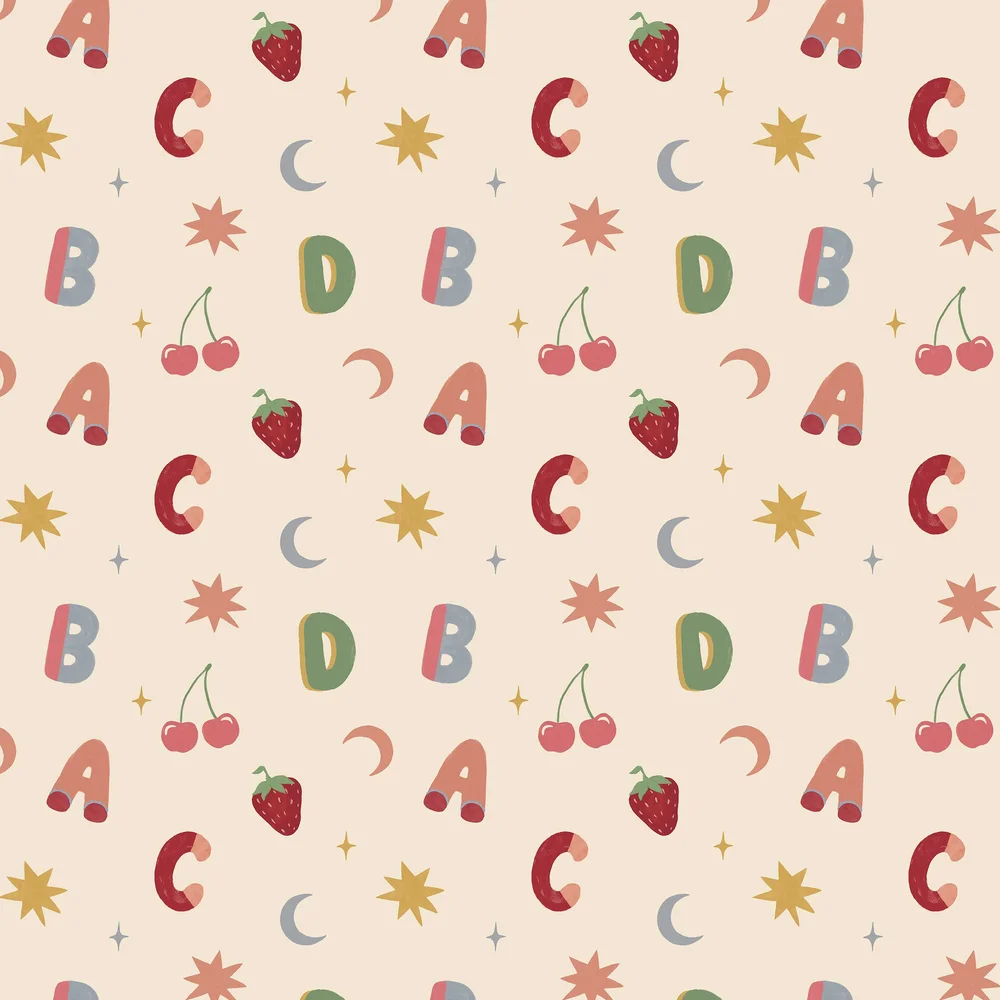 Arthouse Alphafruit Blush Pink & Sage Wallpaper - Image 4