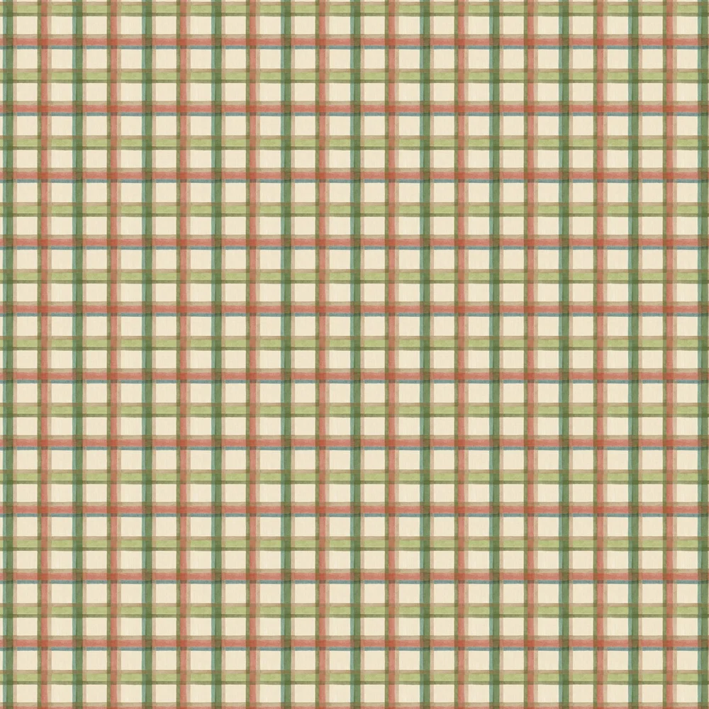 Checkers by George & Minnie - Emerald / Terracota - Wallpaper ...