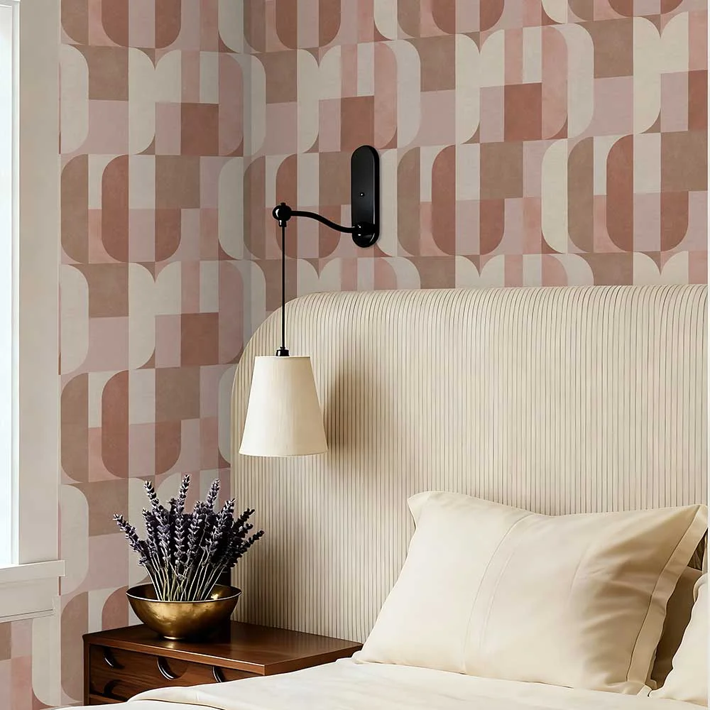 Atton by Esselle Home - Blush / Natural - Wallpaper : Wallpaper Direct