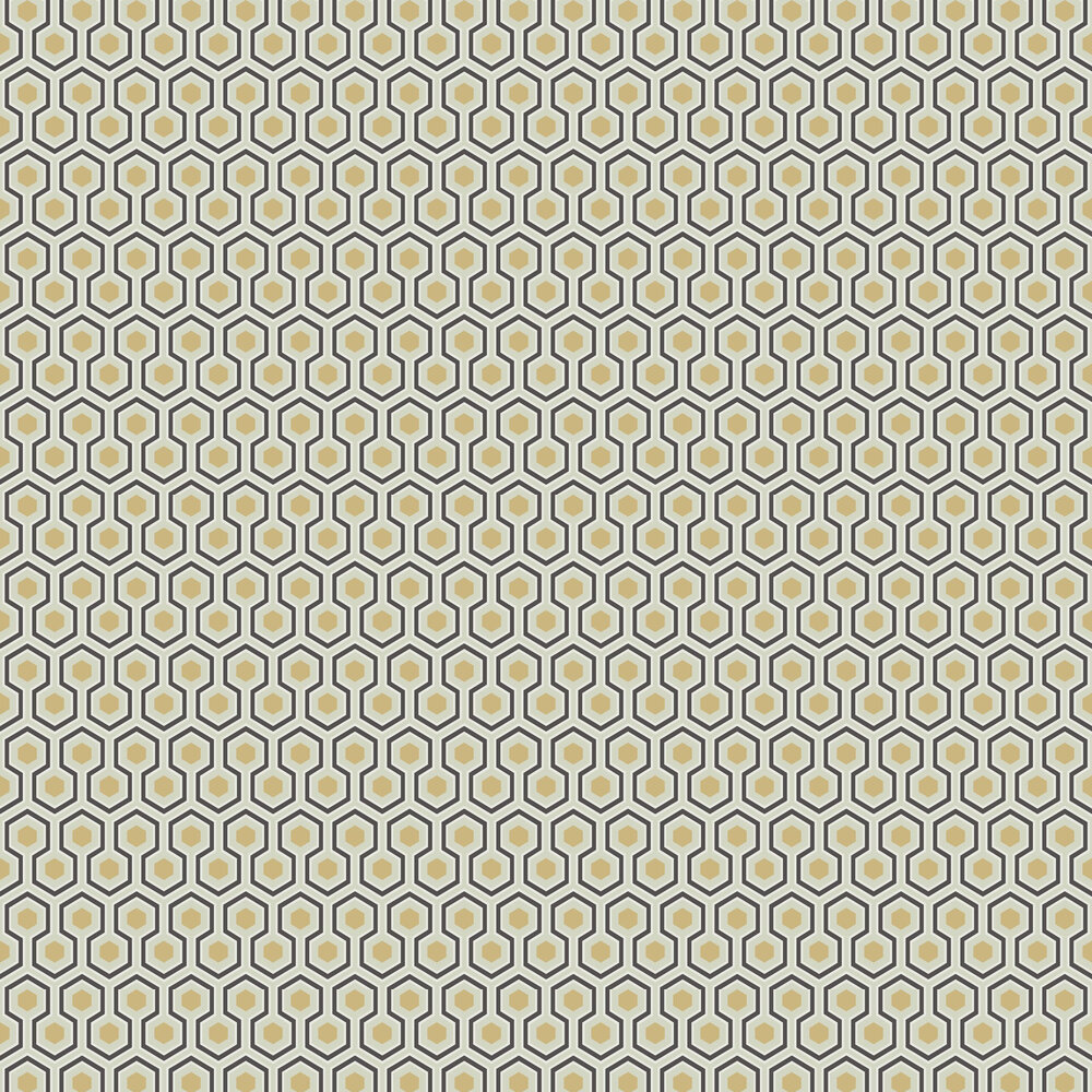 Hicks' Hexagon Wallpaper - Black / Gold - by Cole & Son