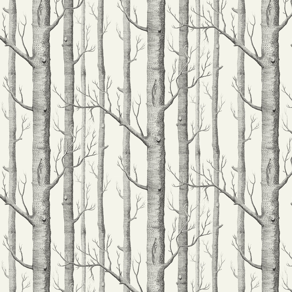 Woods Wallpaper - Black / White - by Cole & Son