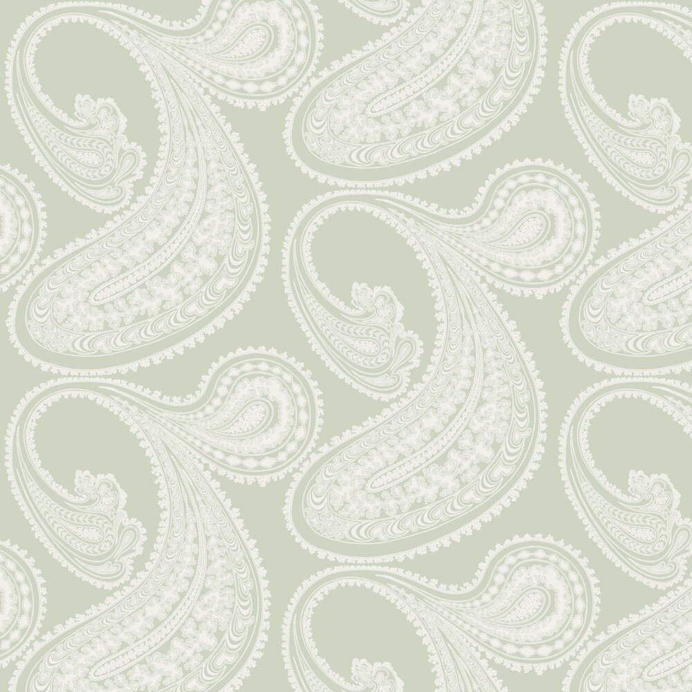 Rajapur Wallpaper - White / Soft Grey - by Cole & Son
