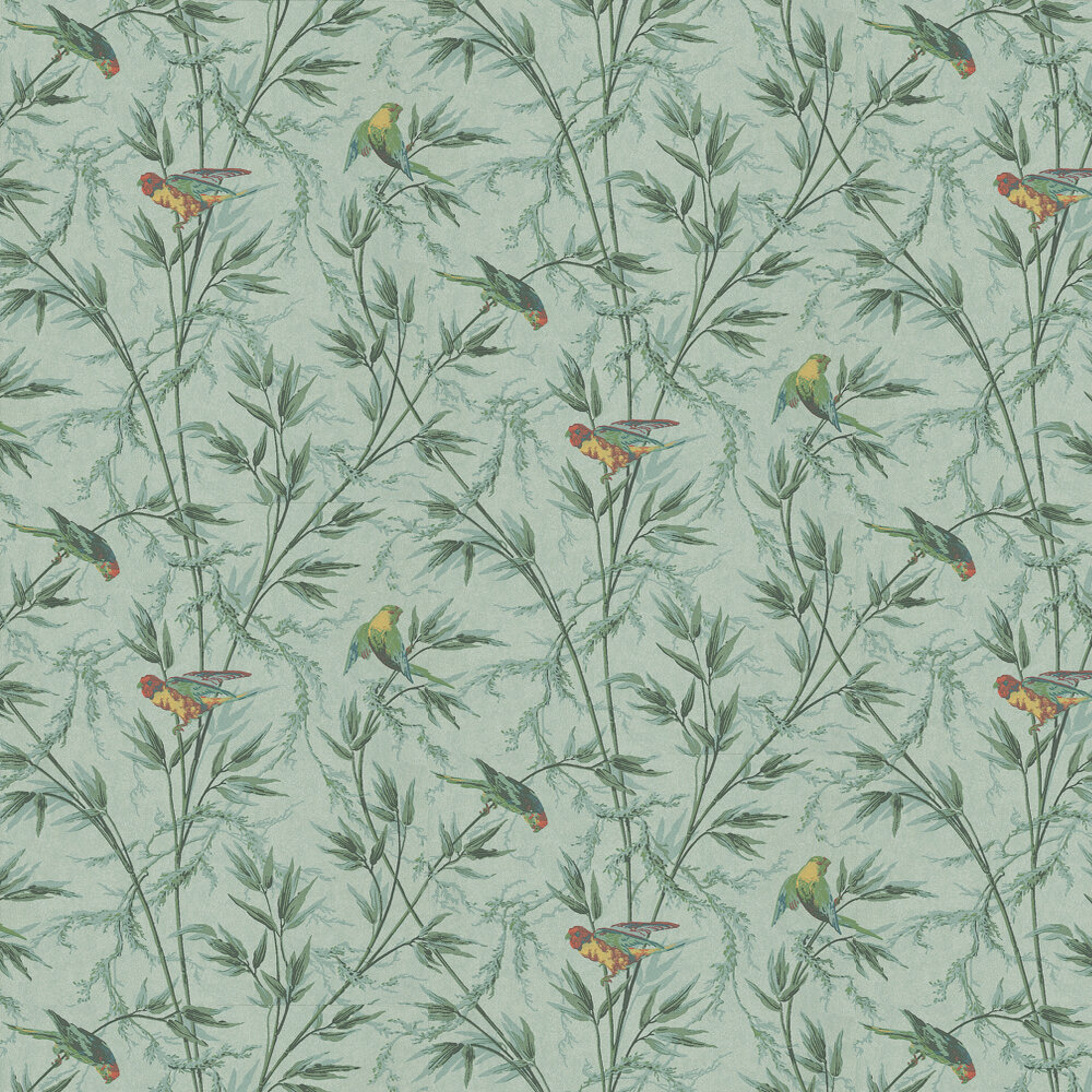 Great Ormond St Wallpaper - Aqua and Green - by Little Greene