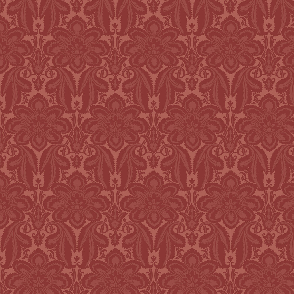Albemarle St Wallpaper - Flame Red - by Little Greene