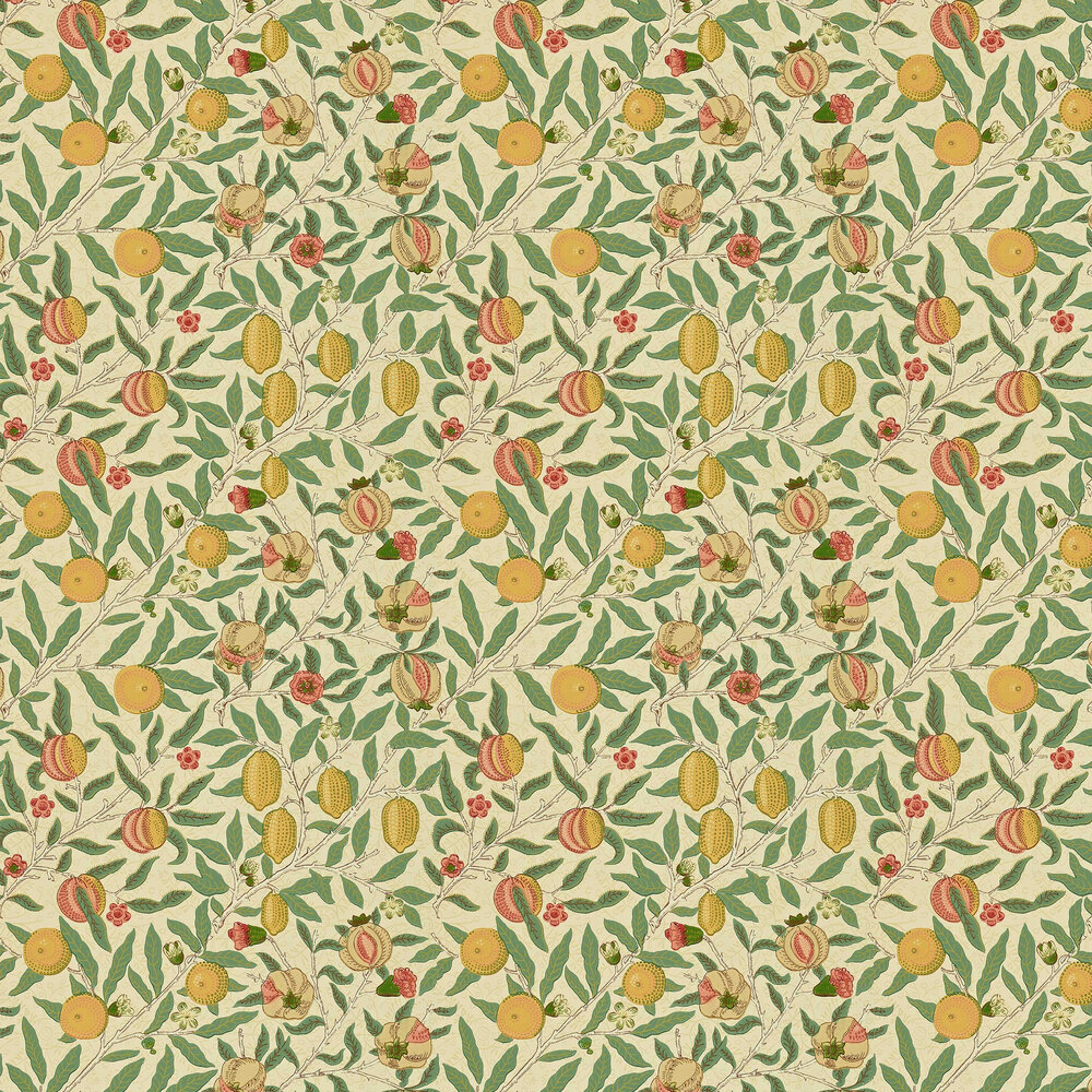 Fruit Wallpaper - Beige / Gold / Coral - by Morris