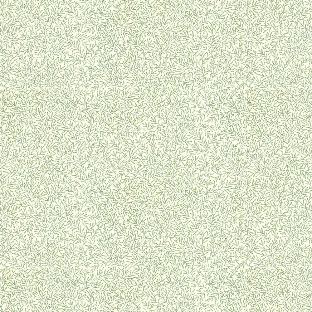Lily Leaf Wallpaper - Green / Off White - by Morris