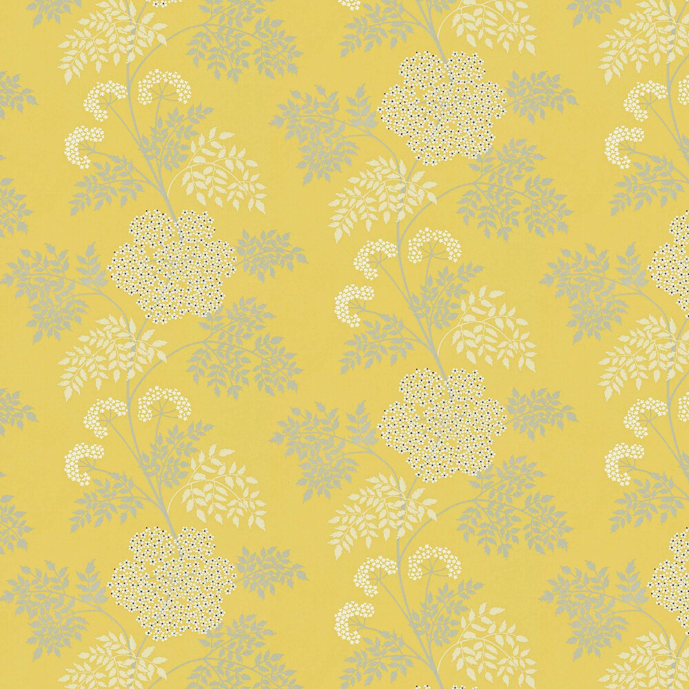 Cowparsley Wallpaper - Yellow - by Sanderson