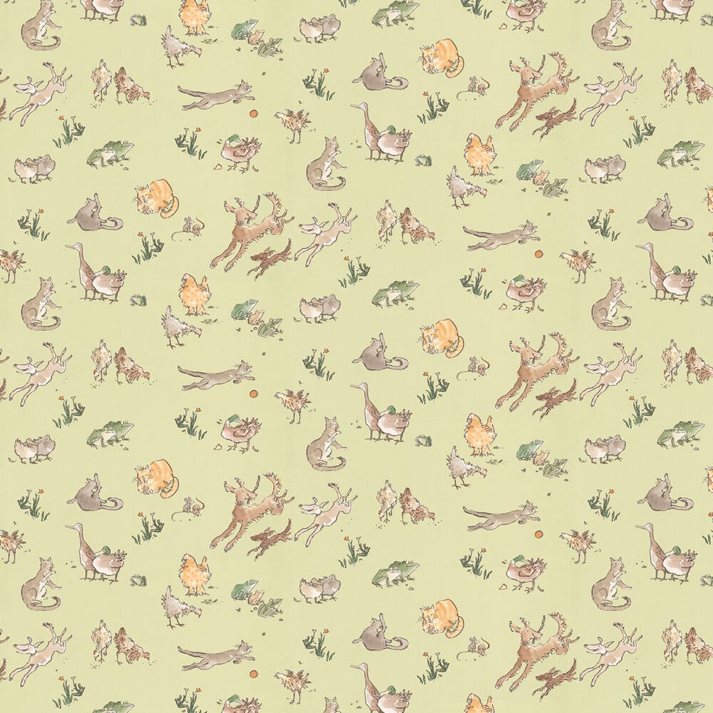 Quentin's Menagerie Wallpaper - Lime - by Osborne & Little