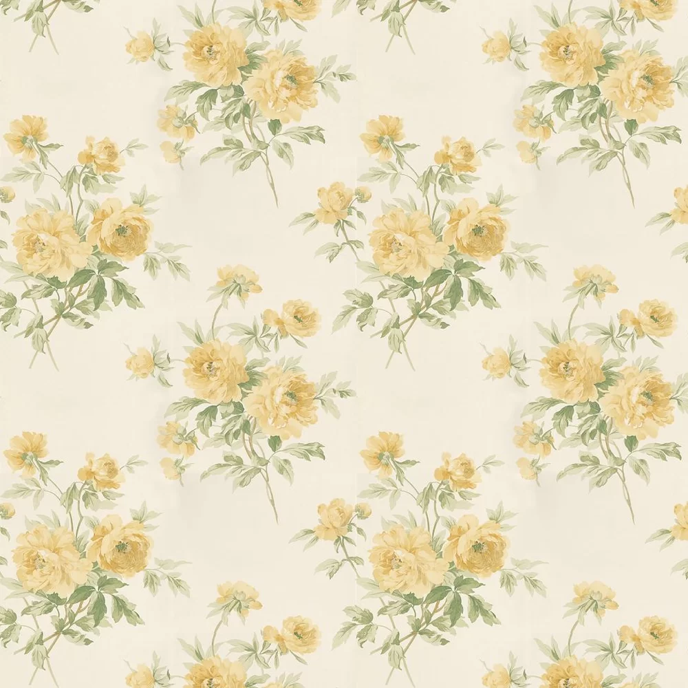Papier Peint Casamance Jaune Or Vintage - Rouleau 10m X 70cm, Vinyle Lavable, Référence 73730364, Neuf