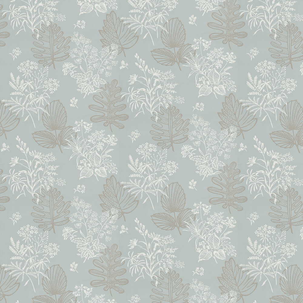 Norcombe Welkin Wallpaper - Grey / Soft Blue - by Little Greene