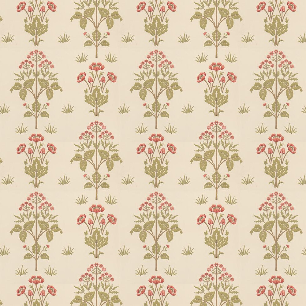 Meadow Sweet Wallpaper - Rose / Olive - by Morris