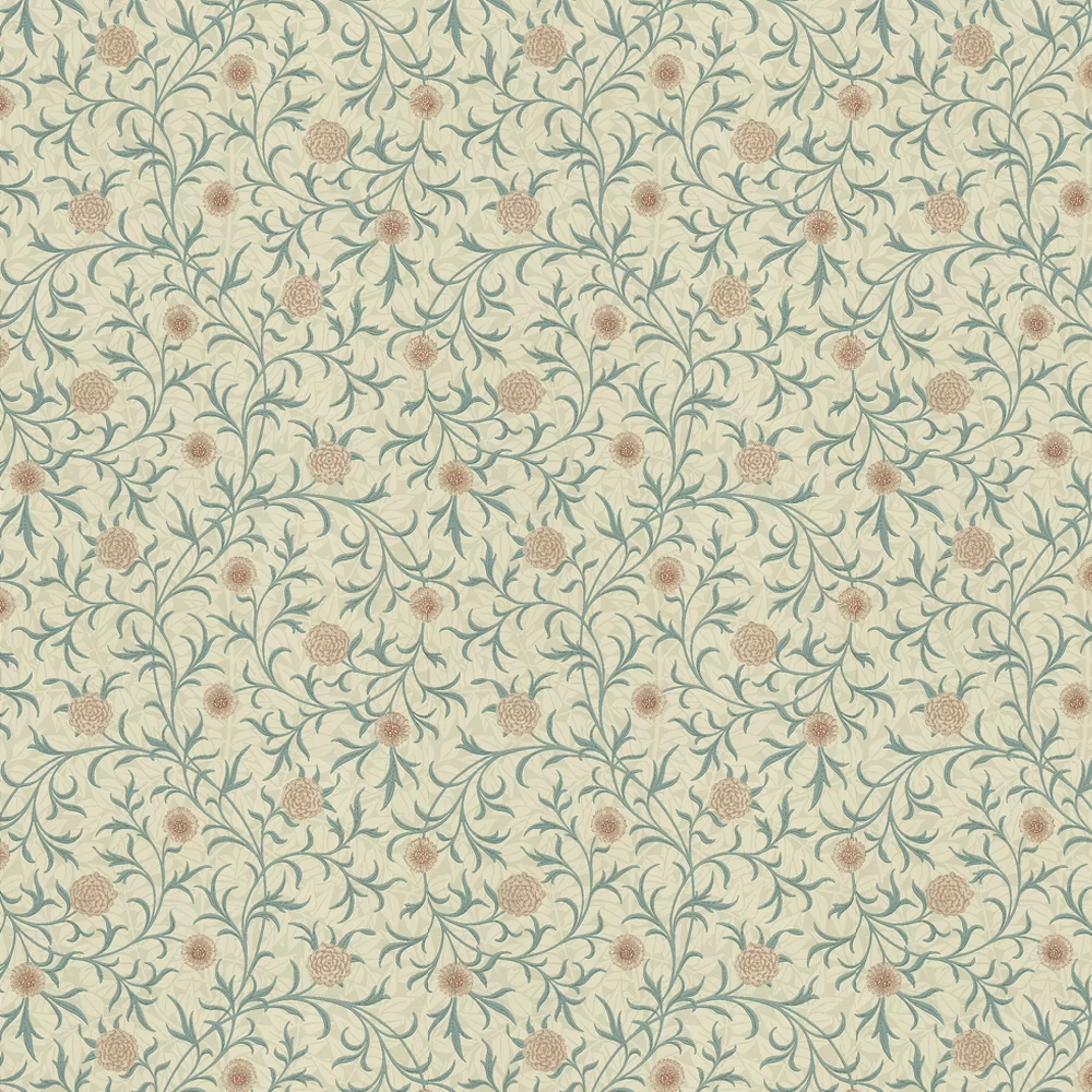 Scroll by Morris - Loden / Slate - Wallpaper : Wallpaper Direct