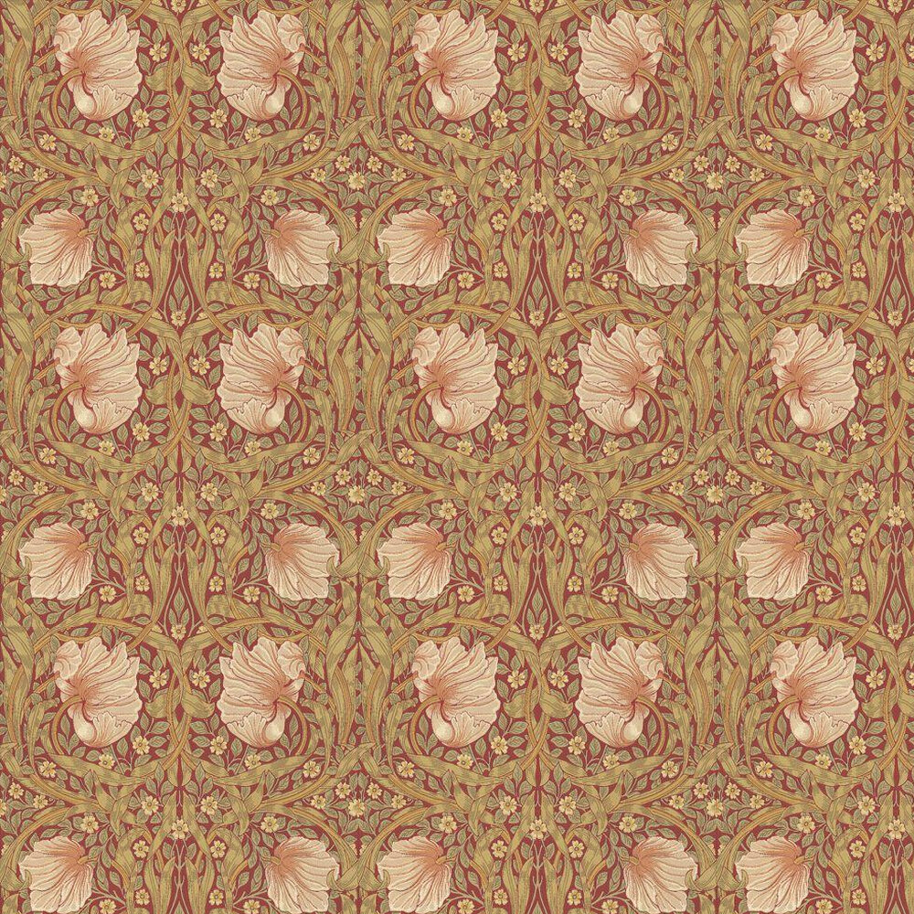 Pimpernel Wallpaper - Brick / Olive - by Morris