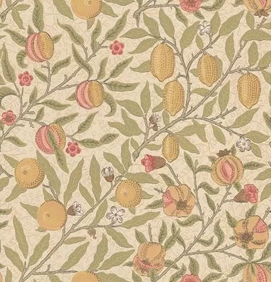Fruit by Morris - Limestone / Artichoke - Wallpaper : Wallpaper Direct