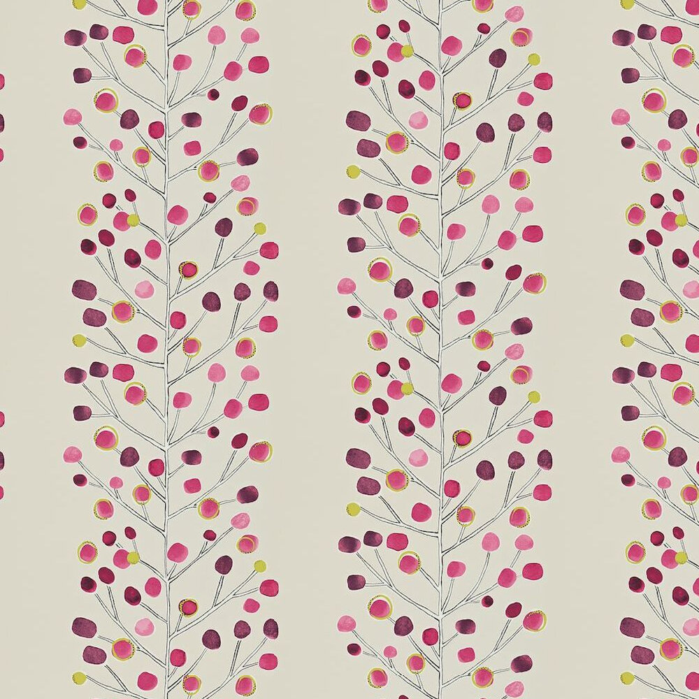 Berry Tree Wallpaper - Pink / Purple - by Scion
