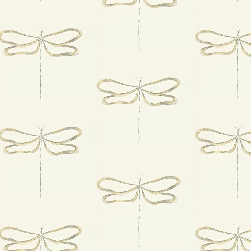 Dragonfly Wallpaper - Gold / Grey - by Scion