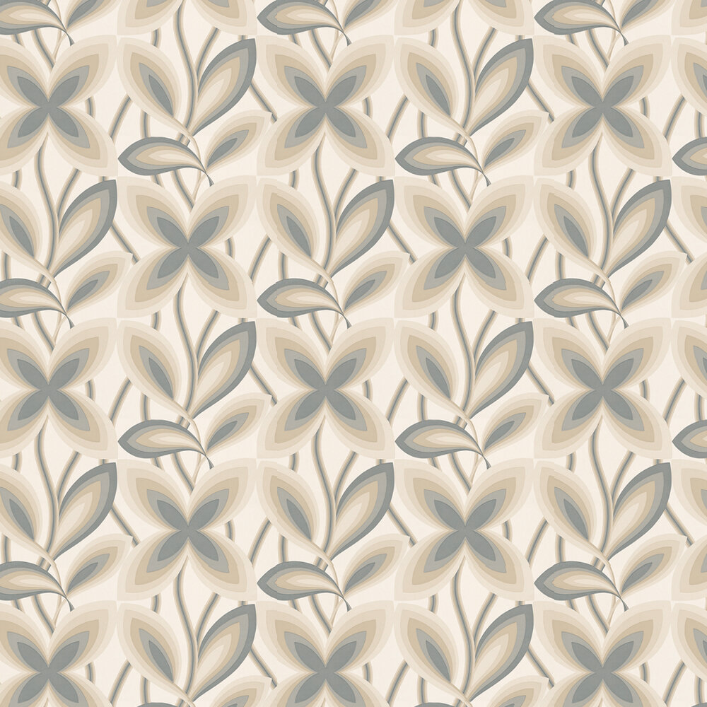 Starflower Wallpaper - Platinum - by Little Greene