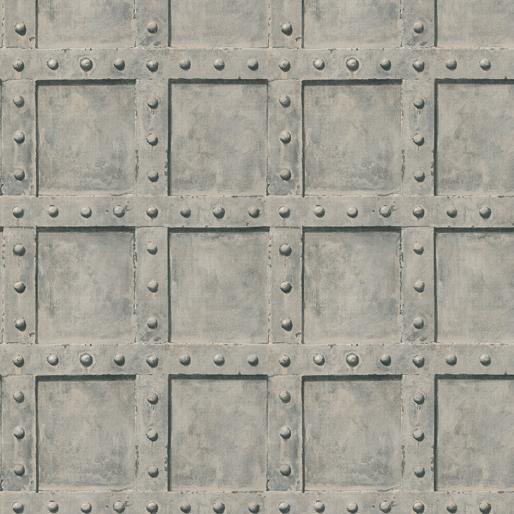 Isambard Wallpaper - Steel - by Andrew Martin