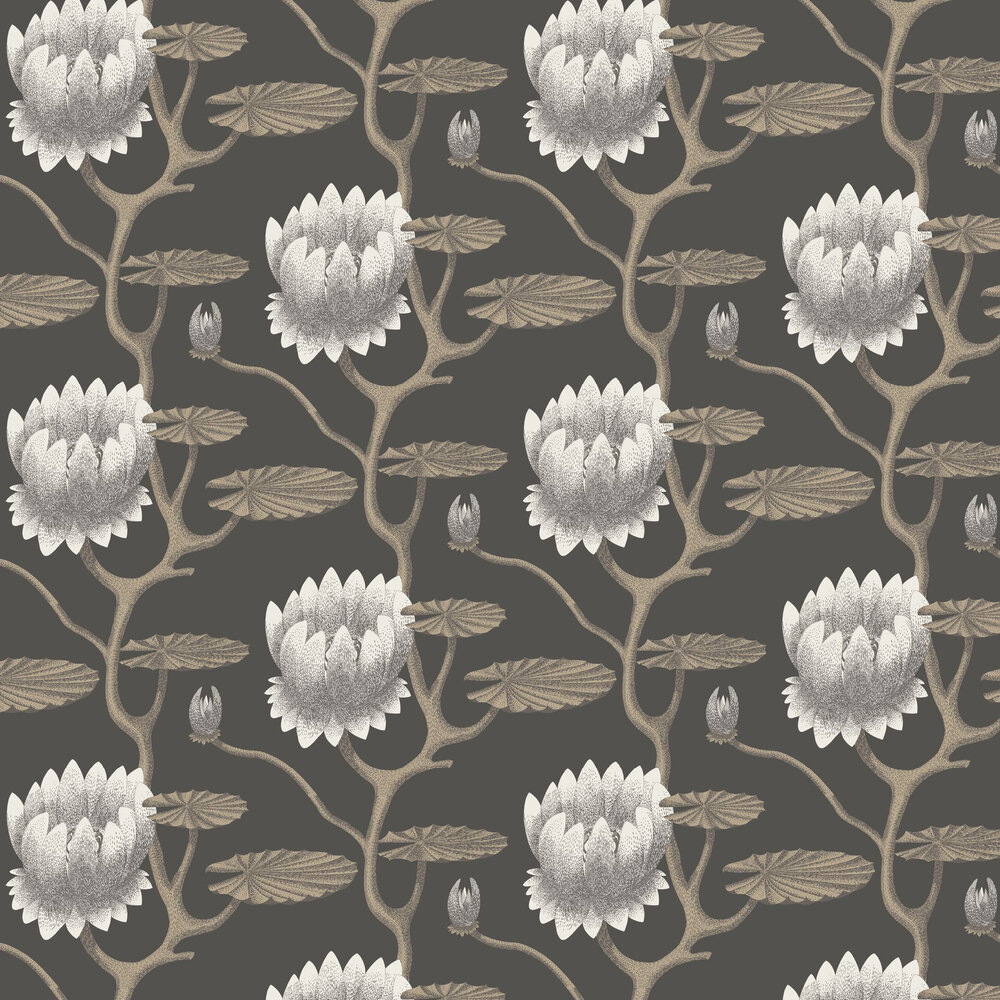 Summer Lily Wallpaper - Black - by Cole & Son