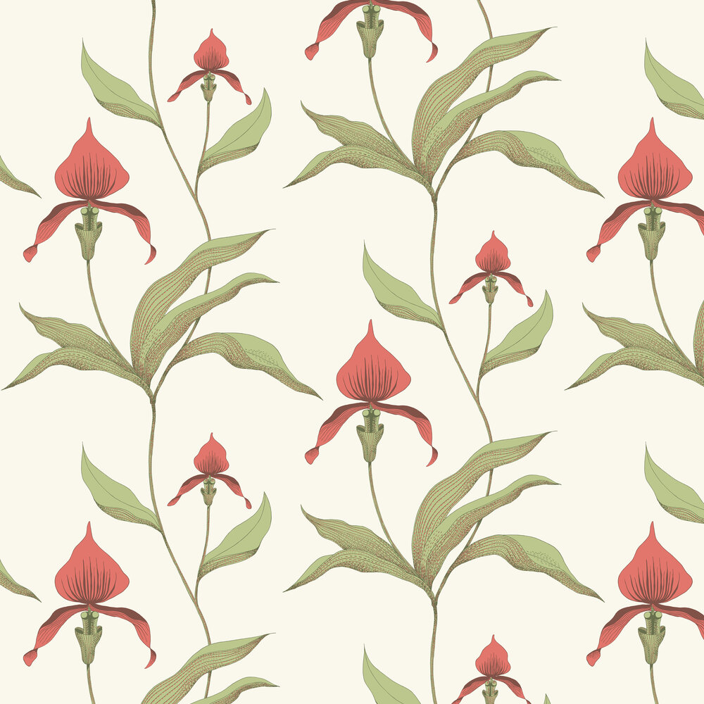 Orchid Wallpaper - Red - by Cole & Son