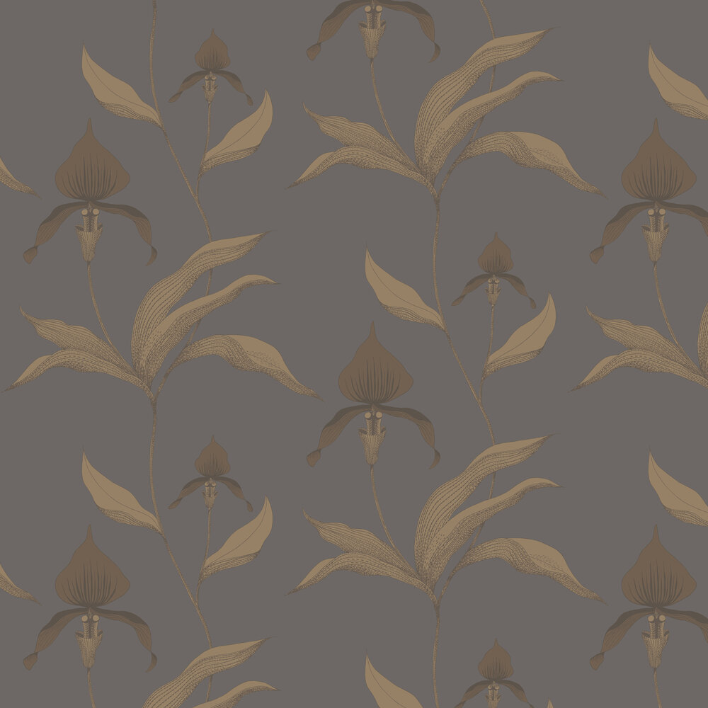 Orchid Wallpaper - Bronze - by Cole & Son