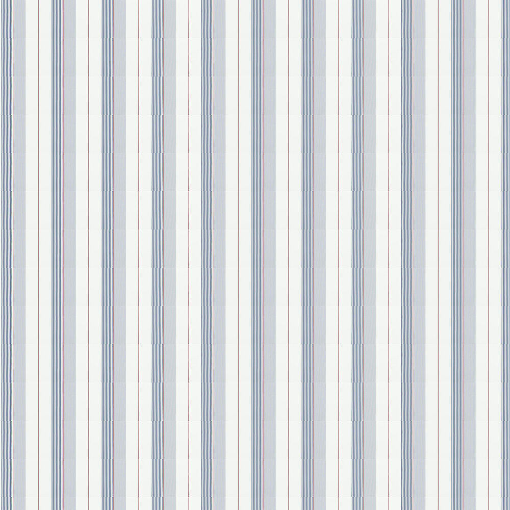 Aiden Stripe Wallpaper - Navy, Red and White - by Ralph Lauren