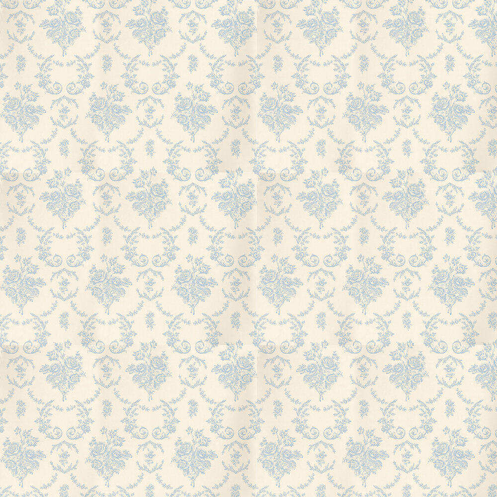 Saratoga Toile Wallpaper - Blue - by Ralph Lauren