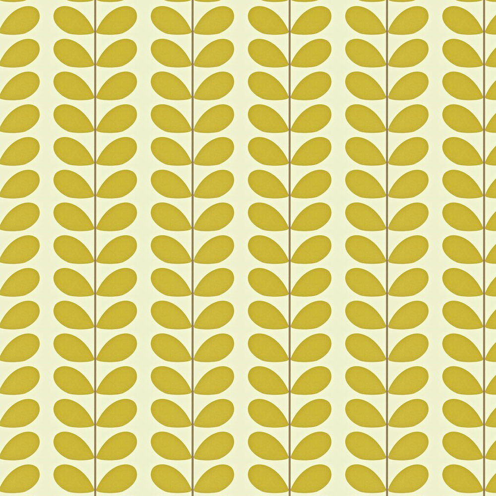 Classic Stem Wallpaper - Lime / Off White - by Orla Kiely