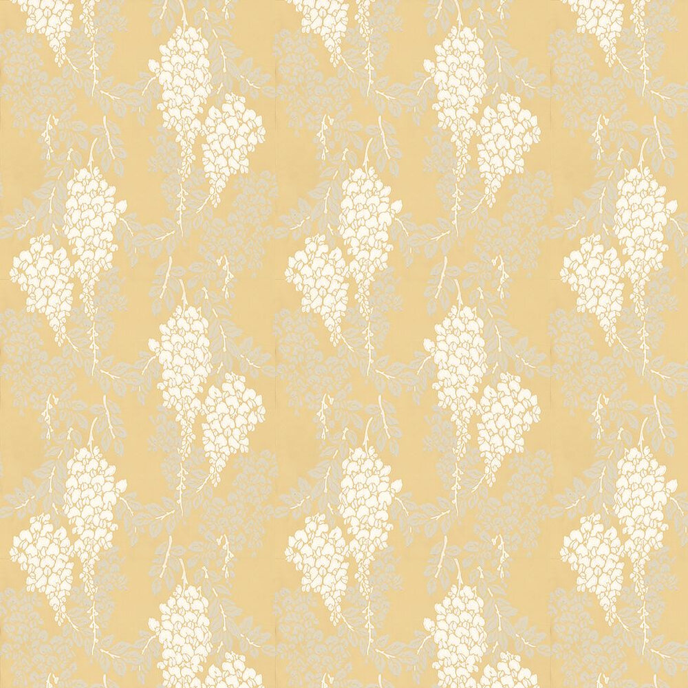 Wisteria Wallpaper - White / Grey / Yellow - by Farrow & Ball