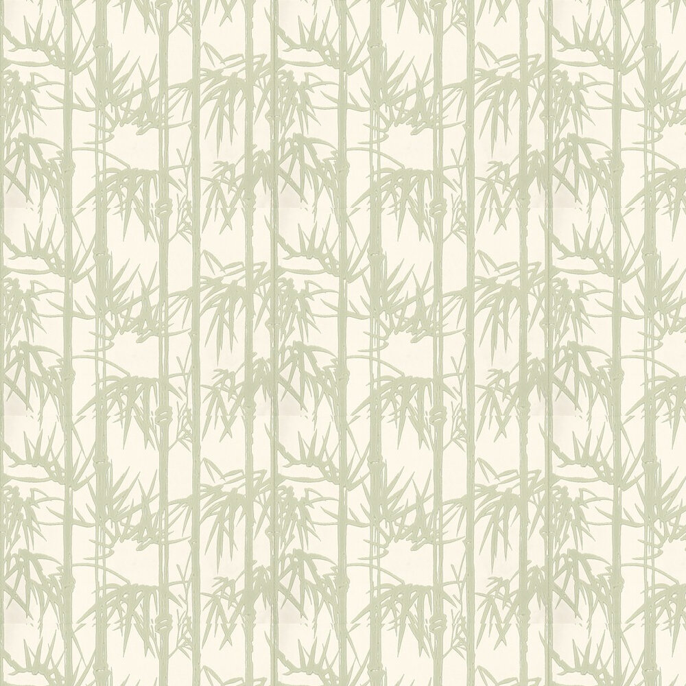 Bamboo Wallpaper - Green / Cream - by Farrow & Ball