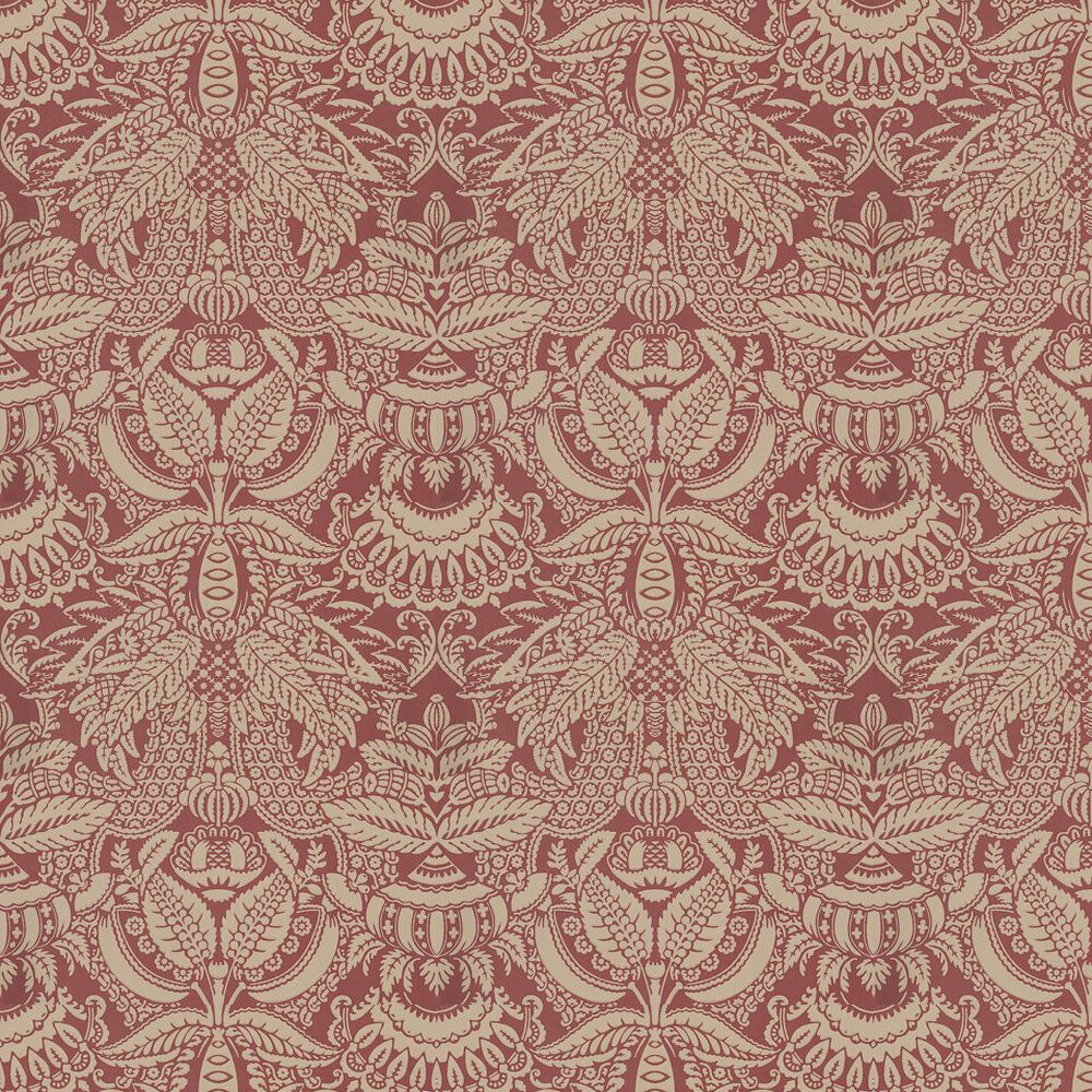 Orangerie Wallpaper - Beige / Red - by Farrow & Ball