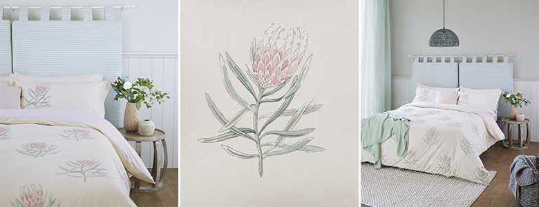 Sanderson Protea Flower Bedding Collection