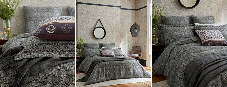 Morris Charcoal Crown Imperial Bedding Collection