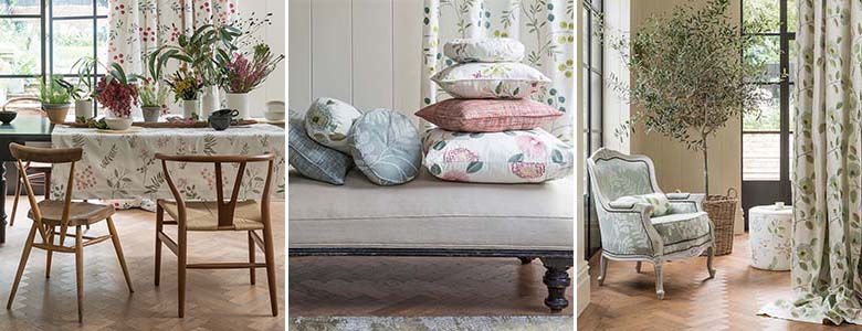 Clarke & Clarke Pavilion Embroideries Fabric Collection