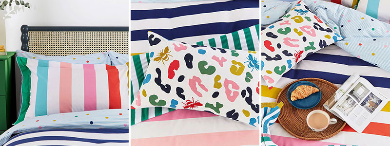 Rainbow Stripe Cotton Bedding Set by Joules in Multi buy online from the  rug seller uk