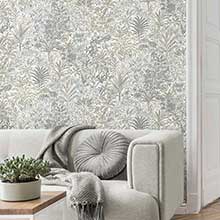 Capri Palm Landscape Wallpaper - Natural - by Albany