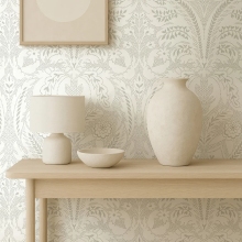 Florence Wallpaper - Chalk/ Feather Grey - by Harlequin
