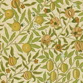 Papier peint Fruit - Vert citron / vert / hâle - Morris. Cliquez pour en savoir plus et lire la description.