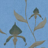 Orchid Wallpaper - Blue / Brown - by Cole & Son. Click for more details and a description.