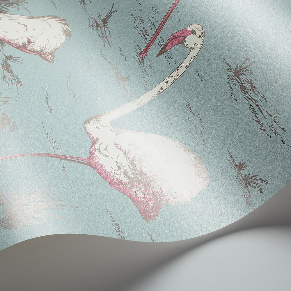 Flamingos Wallpaper - Duck Egg - by Cole & Son