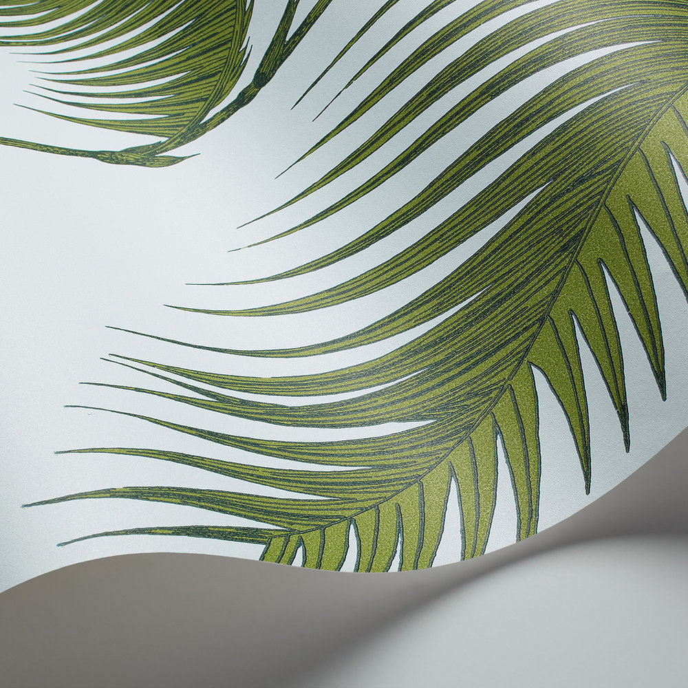 Palm Leaves Wallpaper - Green / Off White - by Cole & Son