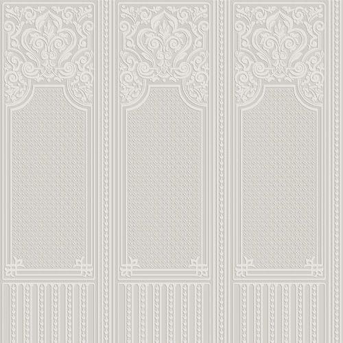 Oriental Dado Panel Wallpaper - Paintable White - by Anaglypta