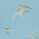 Swallows Wallpaper - Blue - by Sanderson. Click for more details and a description.